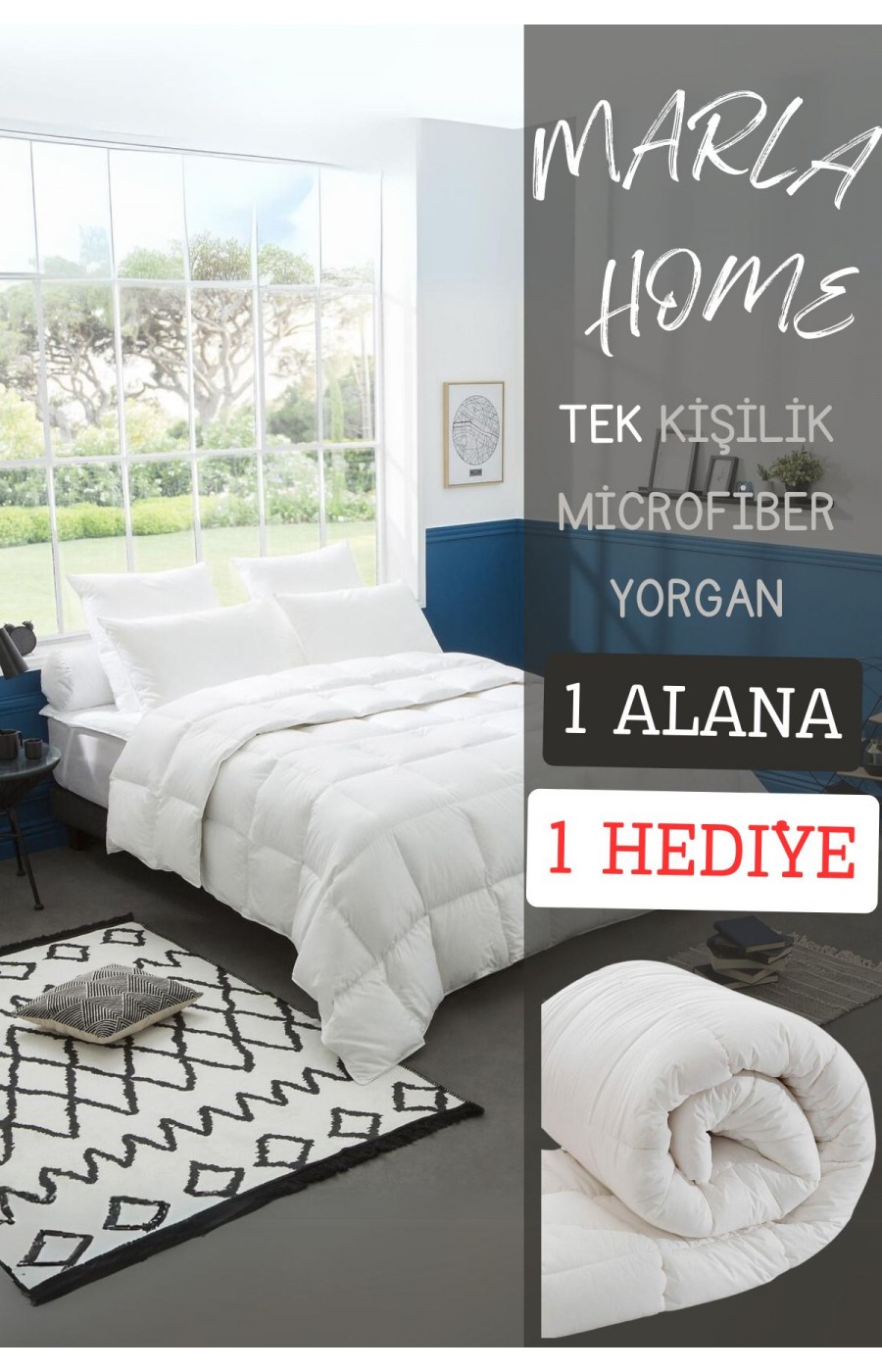 2'li Microfiber Yorgan Tek Kişilik