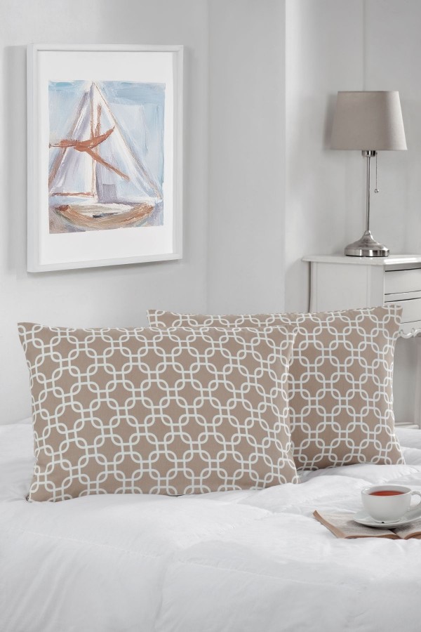 2'li Yastık Kılıfı | Pamuklu | 50x70 cm | BejZincir