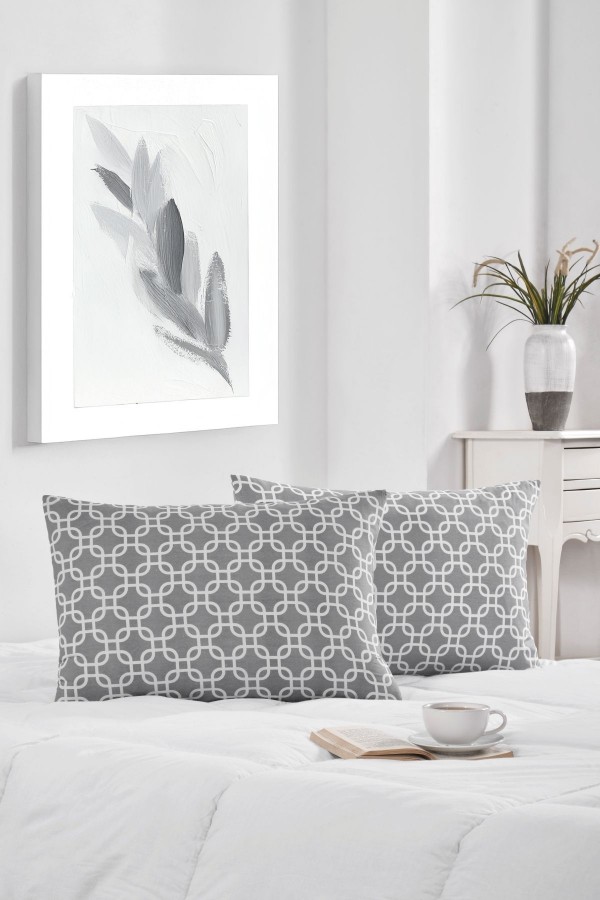 2'li Yastık Kılıfı | Pamuklu | 50x70 cm | GriZincir