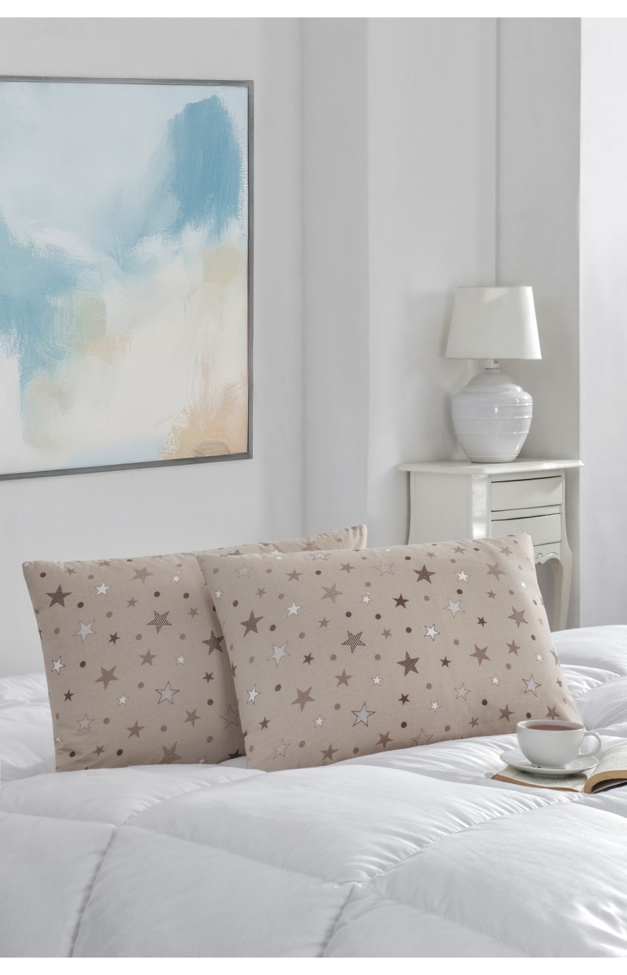 2'li Yastık Kılıfı | Pamuklu | 50x70 cm | KahveYıldız