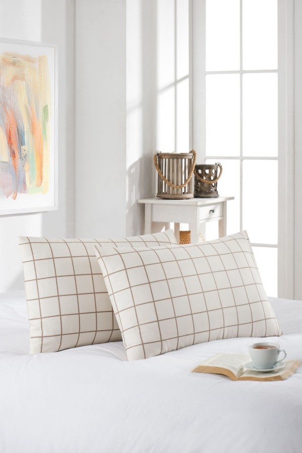 2'li Yastık Kılıfı | Pamuklu | 50x70 cm | Krem Line