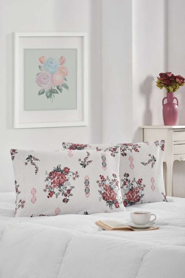 2'li Yastık Kılıfı | Pamuklu | 50x70 cm | KremRose