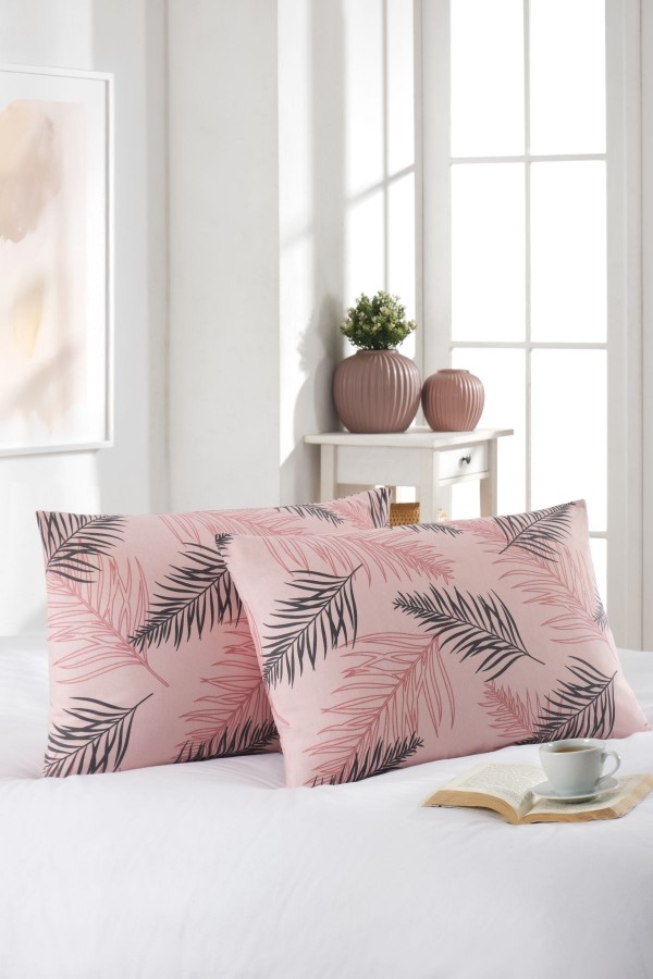 2'li Yastık Kılıfı | Pamuklu | 50x70 cm | Pembe Palm&hellip;