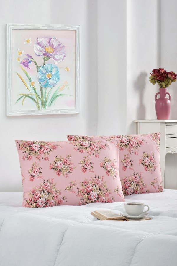 2'li Yastık Kılıfı | Pamuklu | 50x70 cm | PudraRose