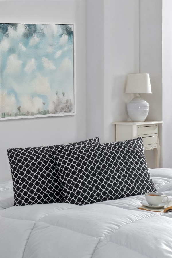 2'li Yastık Kılıfı | Pamuklu | 50x70 cm | SiyahYonca