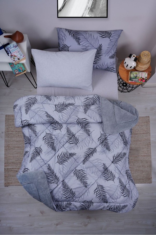 Palm Desenli Tek Kişilik Çift Taraflı Wellsoft Uyku Seti 