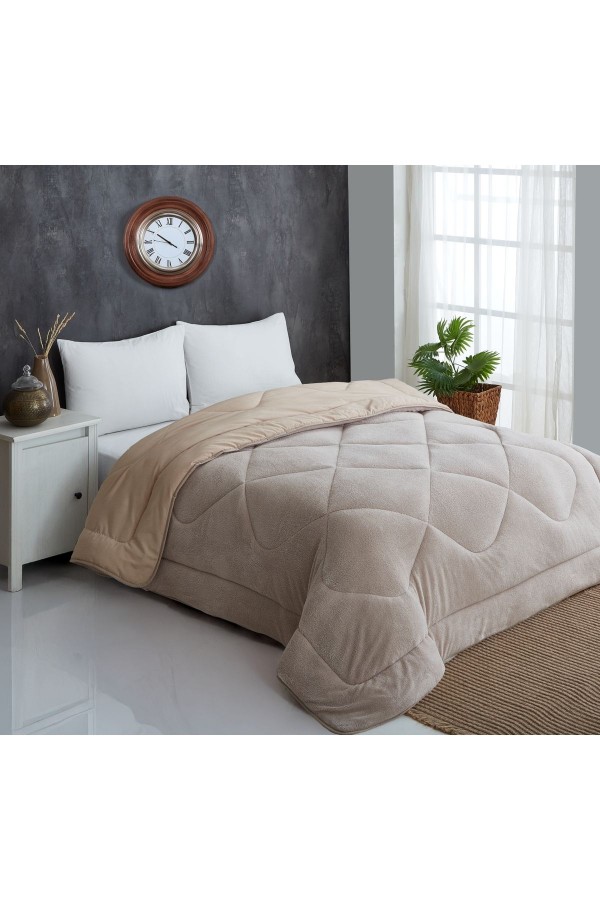 Çift Kişilik Çift Taraflı Welsoft Yorgan | Wellsoft Battaniye | Pofuduk Yumuşak | Baklava Desen