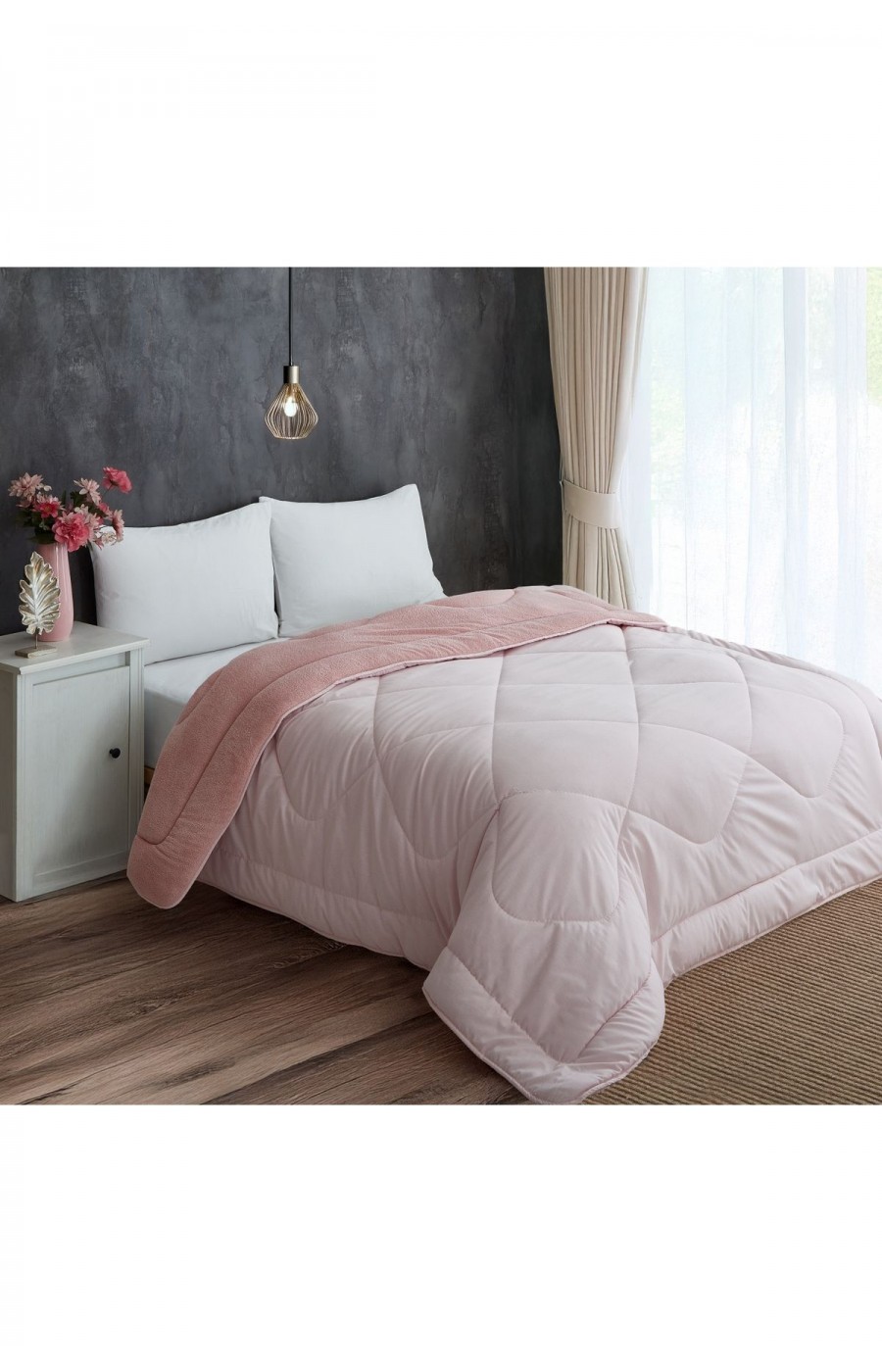 Çift Kişilik Çift Taraflı Welsoft Yorgan | Wellsoft Battaniye | Pofuduk Yumuşak | Baklava Desen