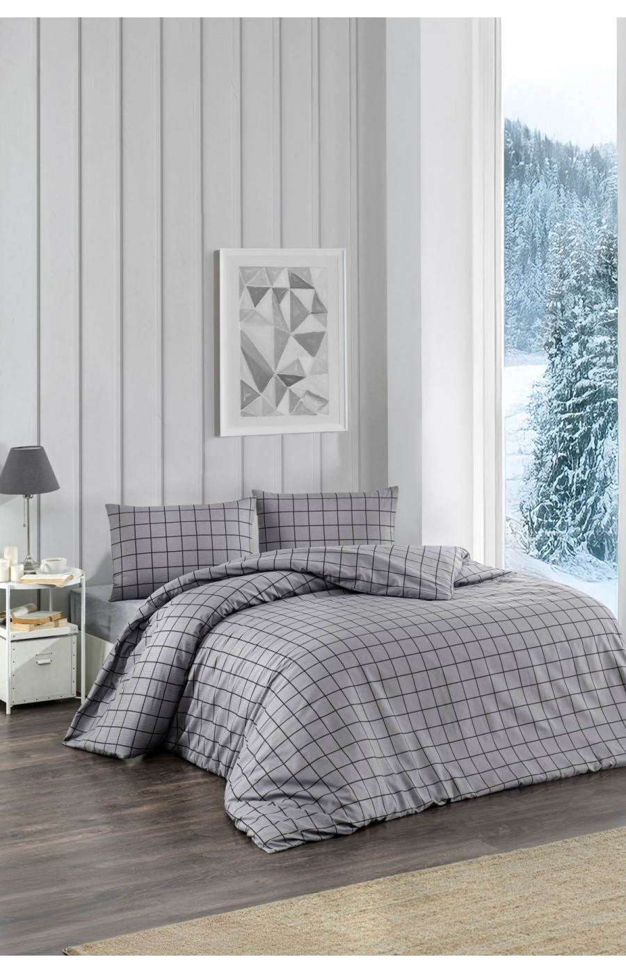 Çift Kişilik Nevresim Takımı | Pamuklu | Lastikli Çarşaflı