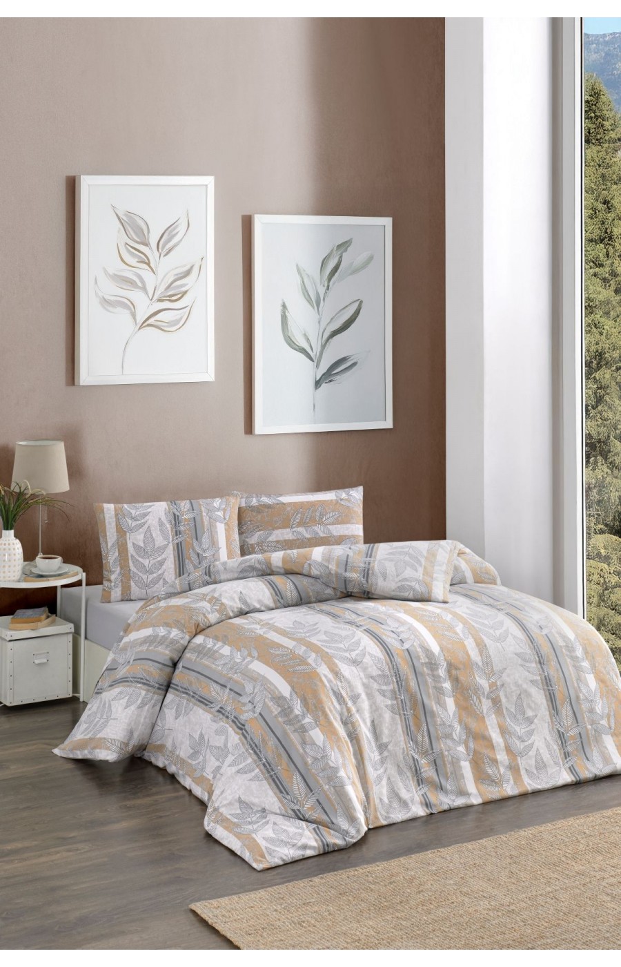 Çift Kişilik Nevresim Takımı | Pamuklu | Lastikli Çarşaflı