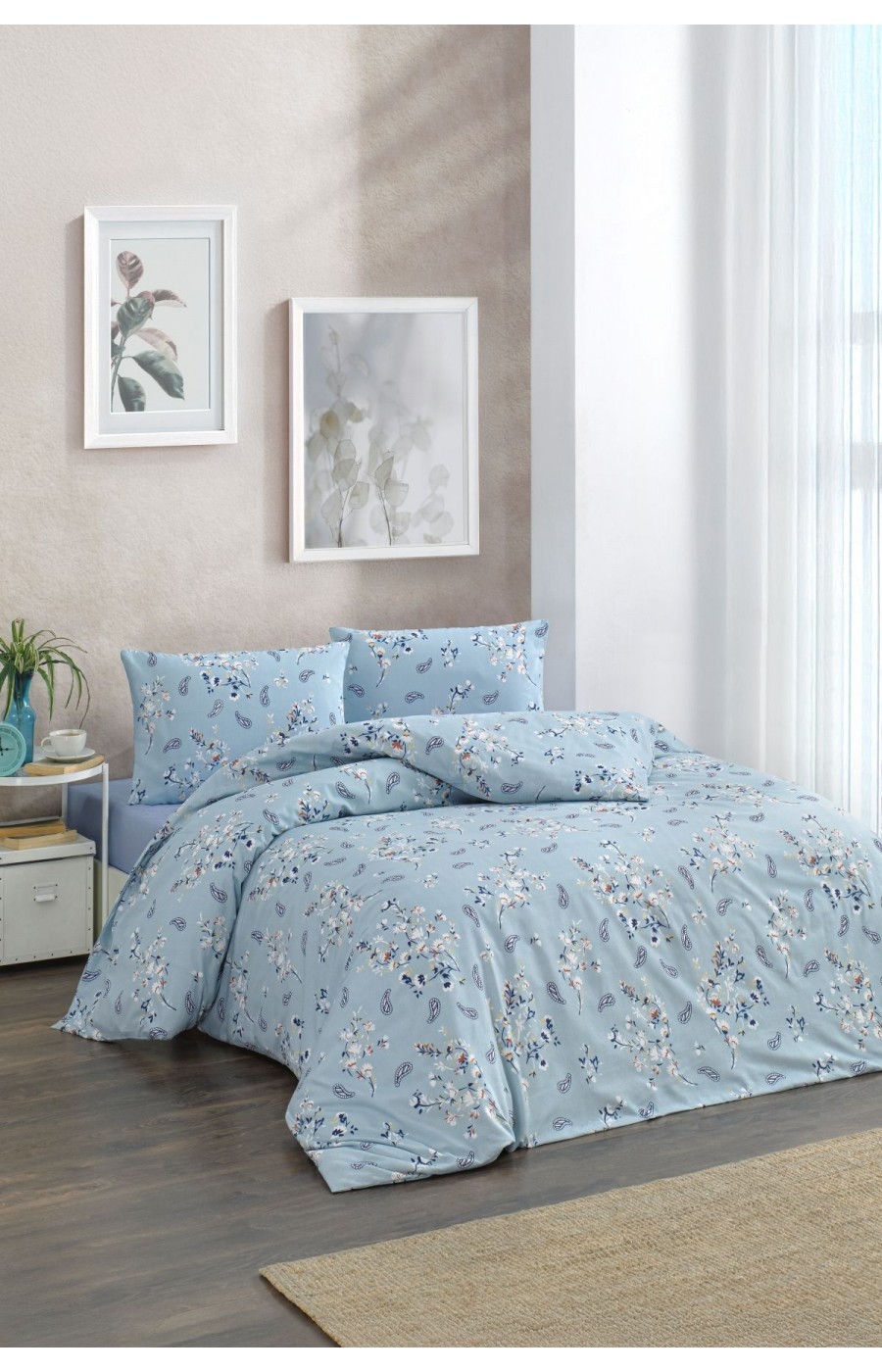 Çift Kişilik Nevresim Takımı | Pamuklu | Lastikli Çarşaflı