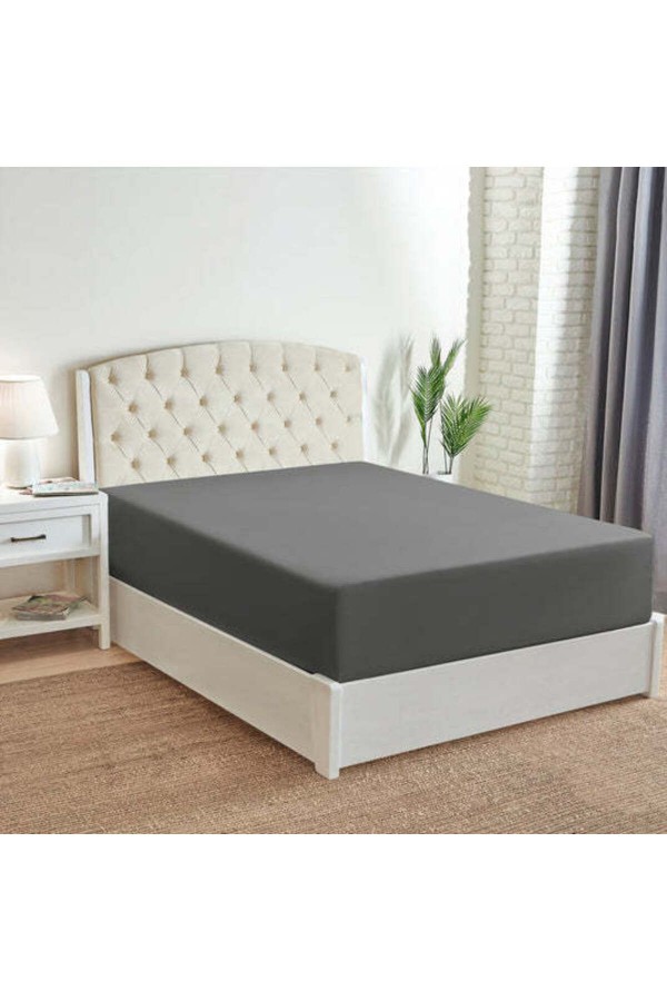 Lastikli Penye Çarşaf - Çift kişilik 160x200 - Antrasit - 160 x 200