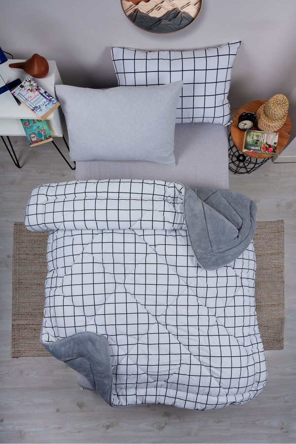 Line Desenli Tek Kişilik Çift Taraflı Wellsoft Uyku Seti - Bey&hellip;