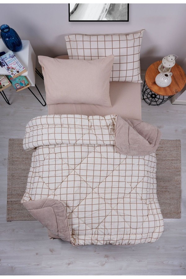 Line Desenli Tek Kişilik Çift Taraflı Wellsoft Uyku Seti - Kre&hellip;