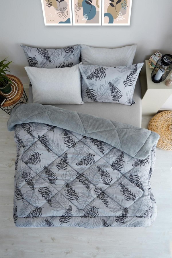 Palm Desenli Çift Kişilik Çift Taraflı Wellsoft Uyku Seti - G&hellip;