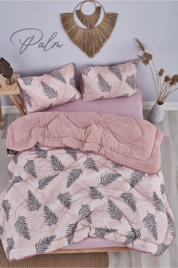 Pofuduk Çift Kişilik Wellsoft Palm Baklava Desenli Çift Tarafl&hellip;