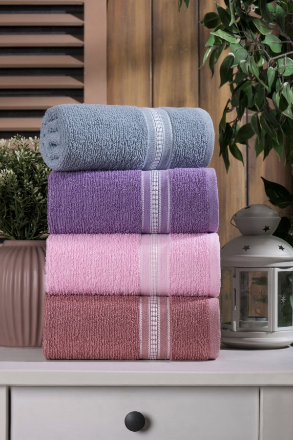 Velissia 4'lü El-Yüz Havlusu Seti | %100 Pamuk | 50x90 cm | Koy&hellip;