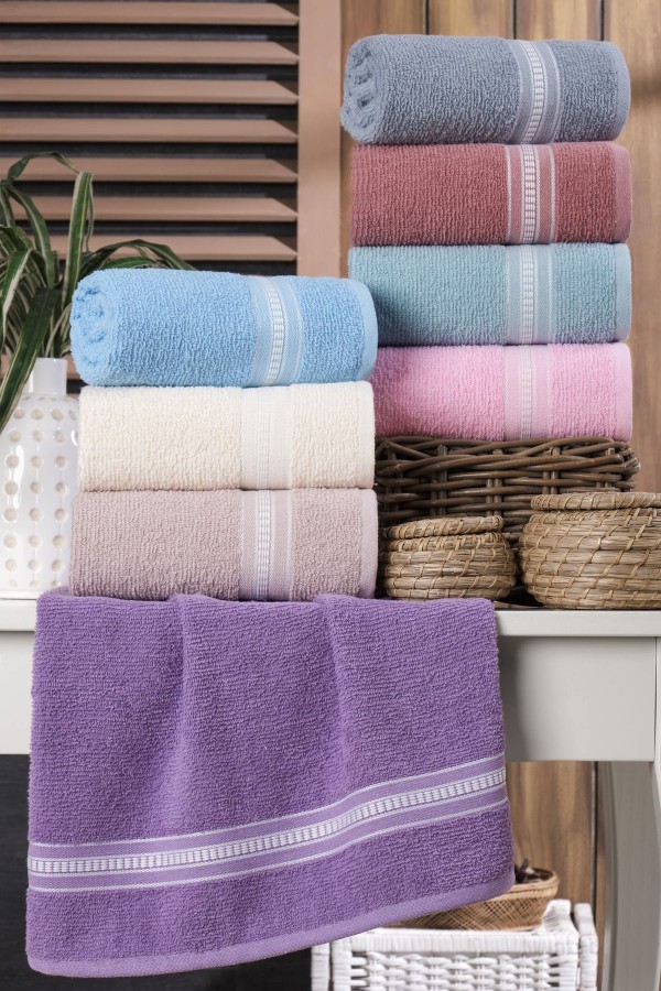 Velissia 8'li El-Yüz Havlusu Seti | %100 Pamuk | 50x90 cm