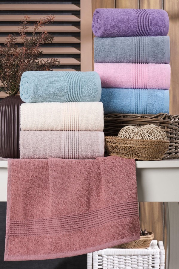 Velmora 8'li El-Yüz Havlusu Seti | %100 Pamuk | 50x90 cm